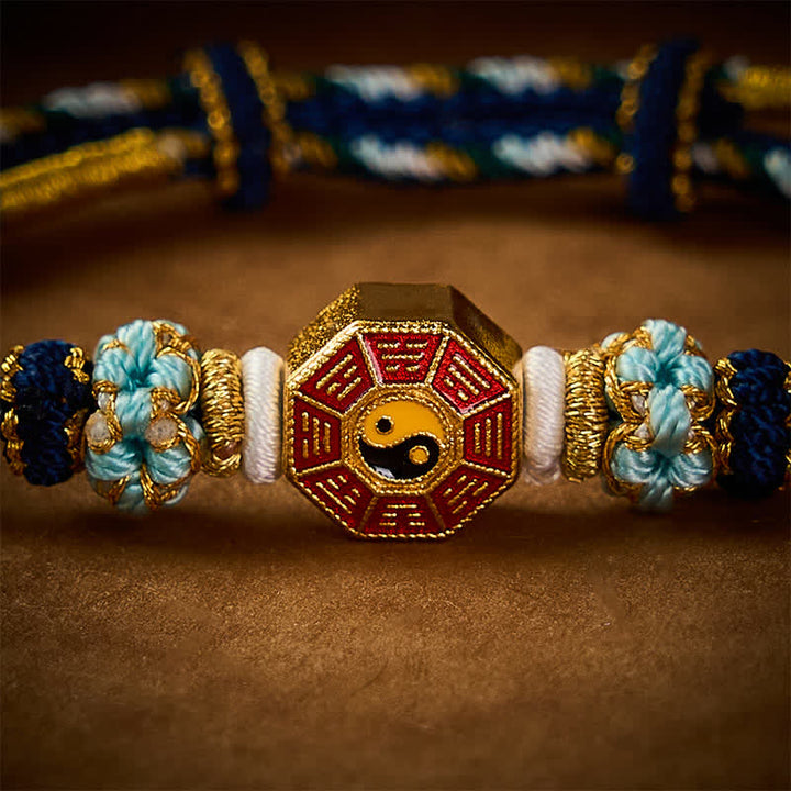 Buddha Stones Buntes, handgewebtes Armband mit Bagua-Motiv und chinesischer Münze im tibetischen Stil. - image 20