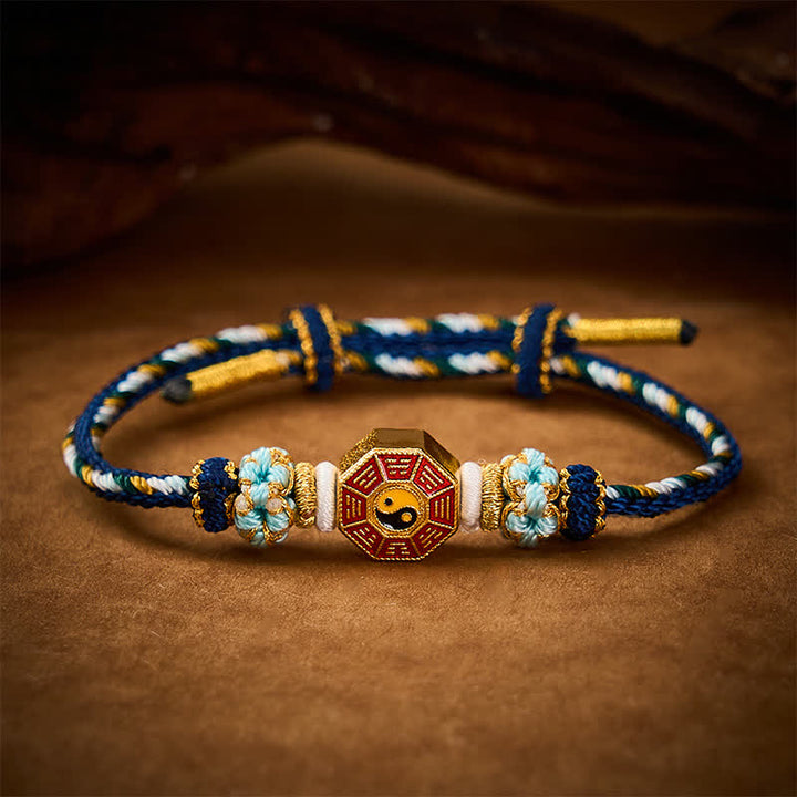 Buddha Stones Buntes, handgewebtes Armband mit Bagua-Motiv und chinesischer Münze im tibetischen Stil. - image 18