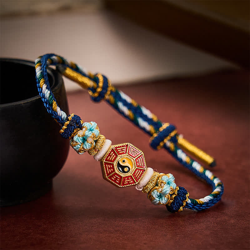 Buddha Stones Buntes, handgewebtes Armband mit Bagua-Motiv und chinesischer Münze im tibetischen Stil. - image 17