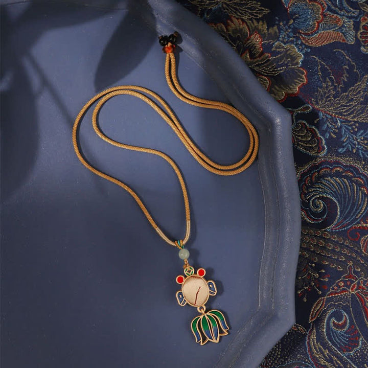 Buddha Stones Song Brocade Koi Fish Success Emaille Anhänger Guofeng Halskette - image 2