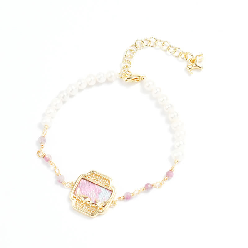 Buddha Stones Perlen-Reinheitslied Brokat-Charm Neo Chinesisches Armband - Songbrokat (gleicher Farbton – Muster variiert) - image 0
