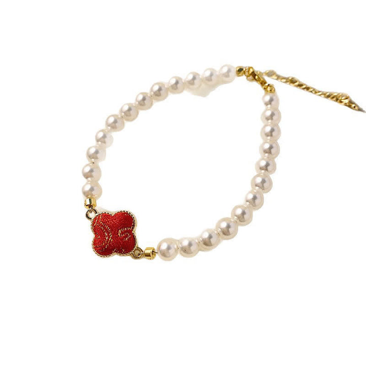 Buddha Stones Perlenlied Brokat Klee Reinheit Neues chinesisches Armband - image 1