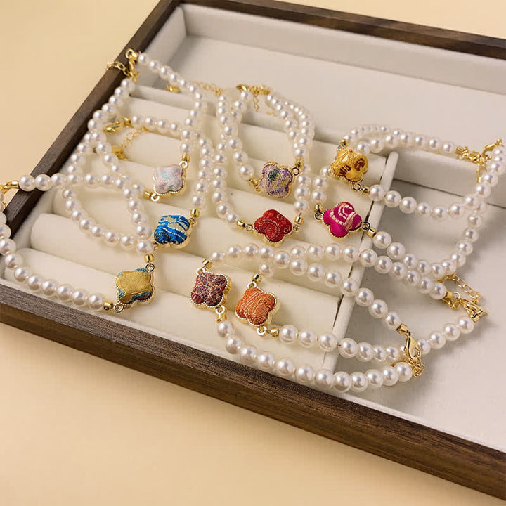 Buddha Stones Perlenlied Brokat Klee Reinheit Neues chinesisches Armband - image 13