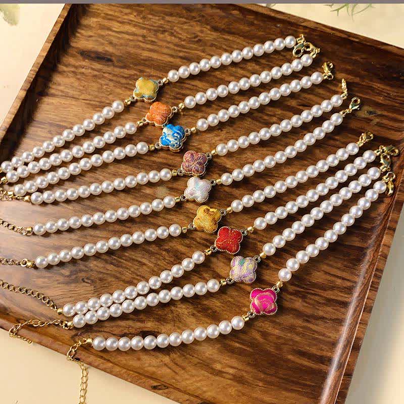 Buddha Stones Perlenlied Brokat Klee Reinheit Neues chinesisches Armband - image 15