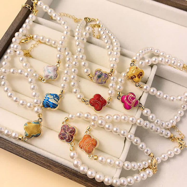 Buddha Stones Perlenlied Brokat Klee Reinheit Neues chinesisches Armband - image 14