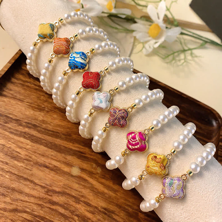 Buddha Stones Perlenlied Brokat Klee Reinheit Neues chinesisches Armband - image 12