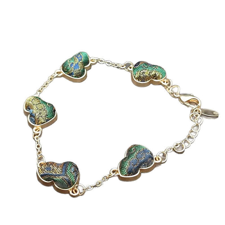 Buddha Stones Song Brocade Gourd Water Ripples Good Fortune Chinese Vintage Armband - image 7