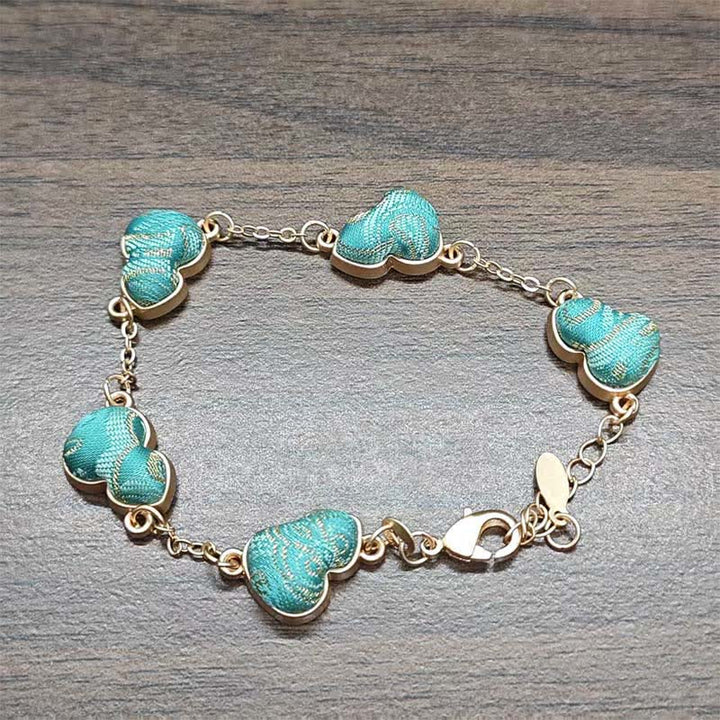 Buddha Stones Song Brocade Gourd Water Ripples Good Fortune Chinese Vintage Armband - Seeblau (Gleicher Farbton – Muster variiert) - image 8