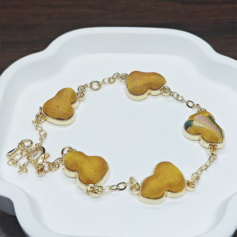 Buddha Stones Song Brocade Gourd Water Ripples Good Fortune Chinese Vintage Armband - Kurkuma (gleicher Farbton – Muster variiert) - image 10