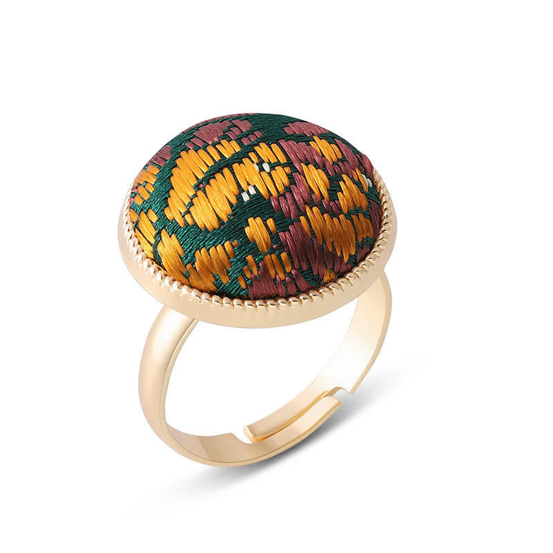 Buddha Stones Runder Ring „Song Brocade“ mit Stickerei und eleganter Ausstrahlung - image 5