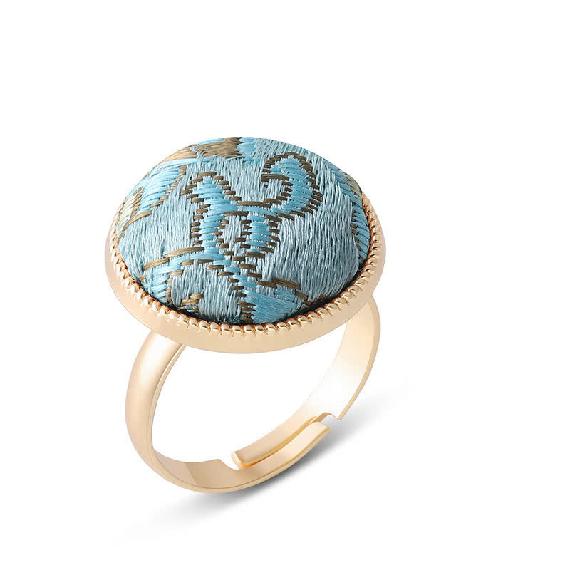 Buddha Stones Runder Ring „Song Brocade“ mit Stickerei und eleganter Ausstrahlung - image 13