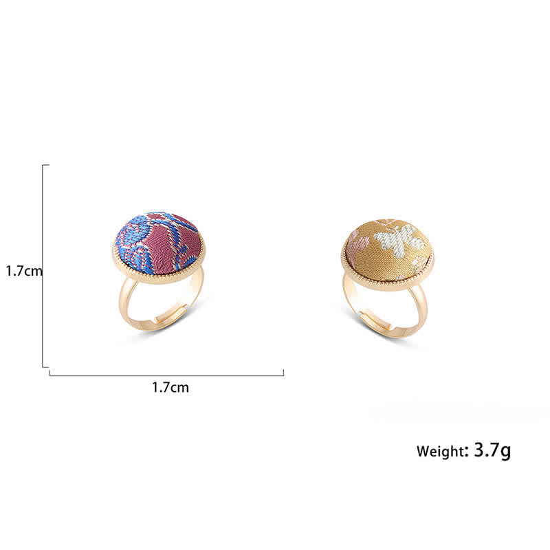 Buddha Stones Runder Ring „Song Brocade“ mit Stickerei und eleganter Ausstrahlung - image 18