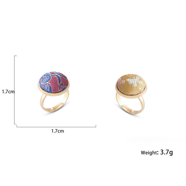 Buddha Stones Runder Ring „Song Brocade“ mit Stickerei und eleganter Ausstrahlung - image 18