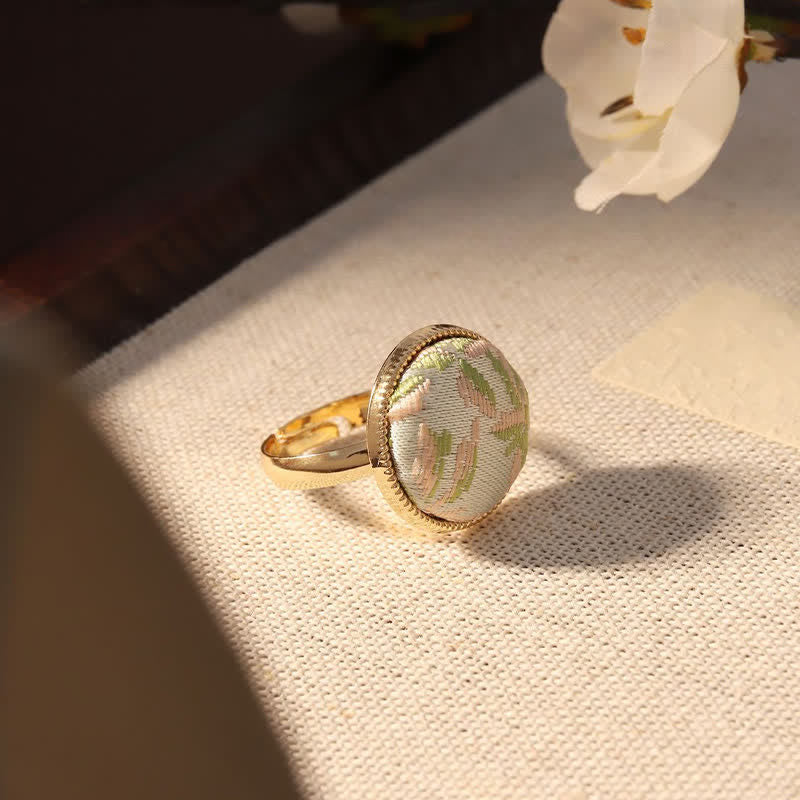 Buddha Stones Runder Ring „Song Brocade“ mit Stickerei und eleganter Ausstrahlung - image 23