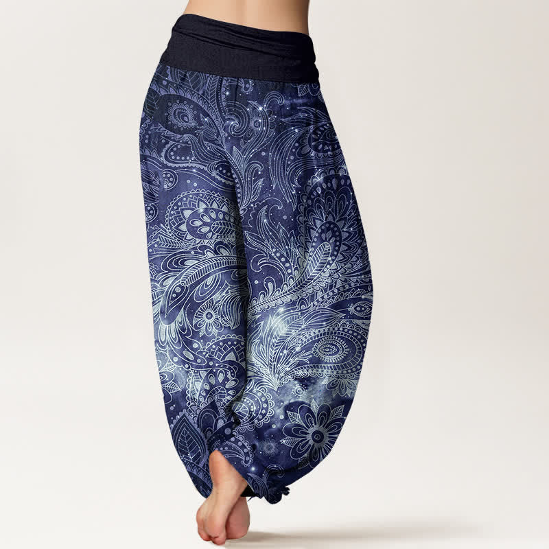 Buddha Stones Elegante Haremshose aus reiner Baumwolle mit Paisleymuster und elastischem Bund. - image 1