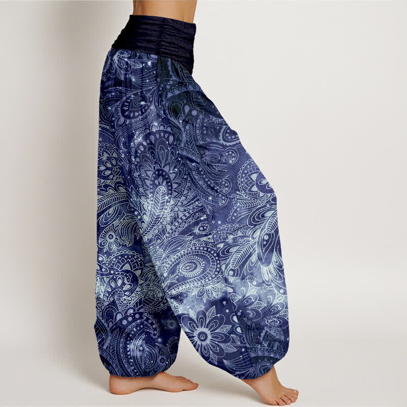 Buddha Stones Elegante Haremshose aus reiner Baumwolle mit Paisleymuster und elastischem Bund. - image 2