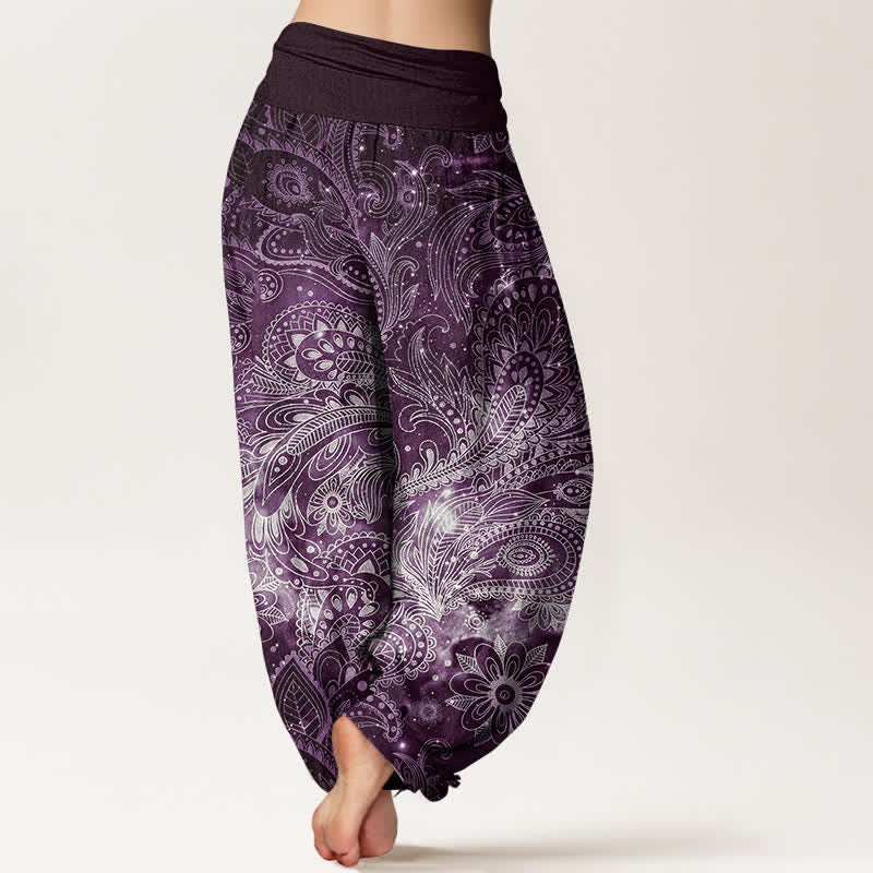 Buddha Stones Elegante Haremshose aus reiner Baumwolle mit Paisleymuster und elastischem Bund. - image 6
