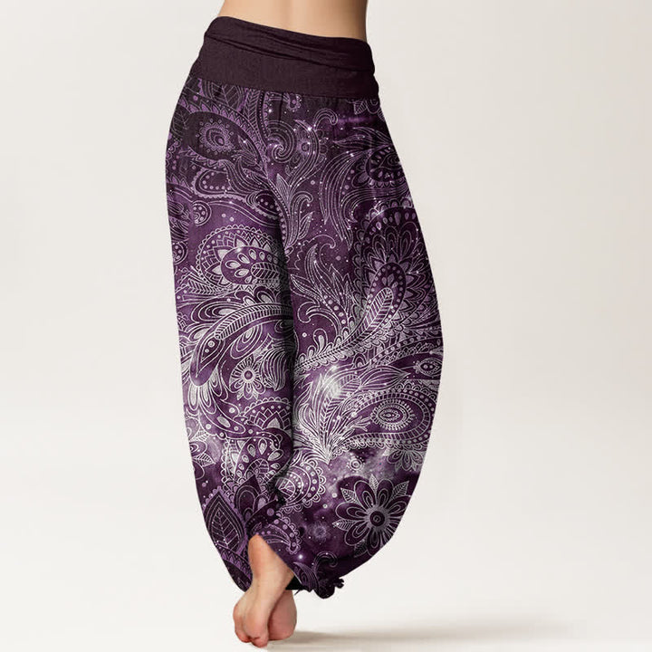 Buddha Stones Elegante Haremshose aus reiner Baumwolle mit Paisleymuster und elastischem Bund. - image 6