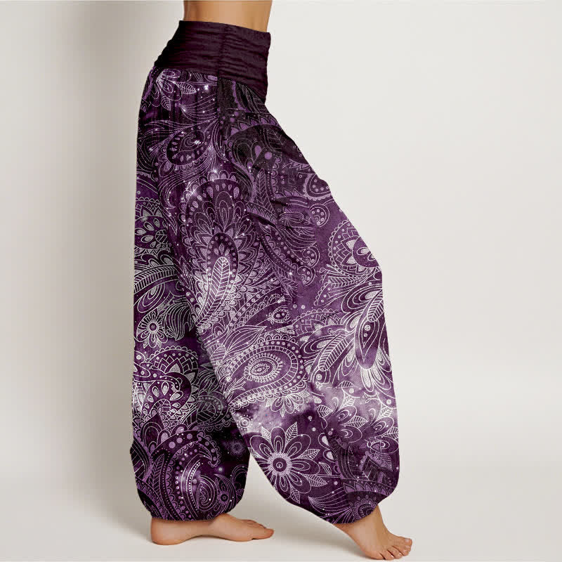 Buddha Stones Elegante Haremshose aus reiner Baumwolle mit Paisleymuster und elastischem Bund. - image 7