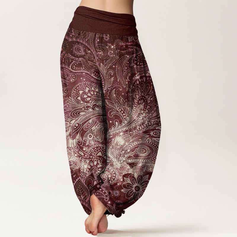 Buddha Stones Elegante Haremshose aus reiner Baumwolle mit Paisleymuster und elastischem Bund. - image 9