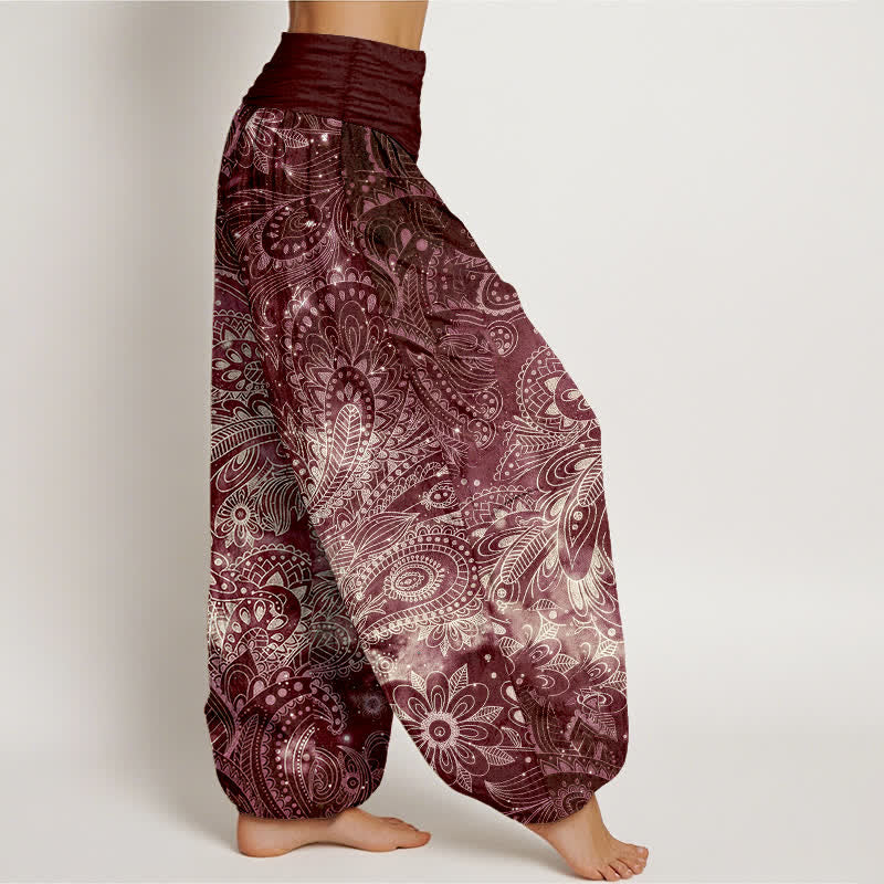 Buddha Stones Elegante Haremshose aus reiner Baumwolle mit Paisleymuster und elastischem Bund. - image 10