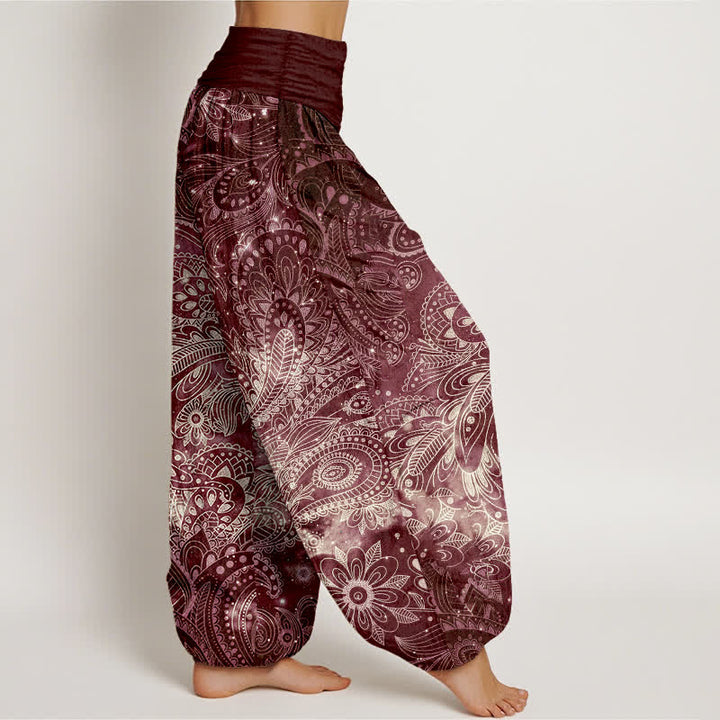 Buddha Stones Elegante Haremshose aus reiner Baumwolle mit Paisleymuster und elastischem Bund. - image 10