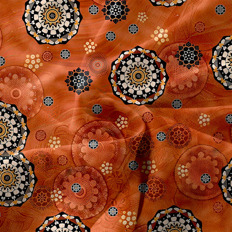 Buddha Stones Lässiges Sommerkleid im Boho-Stil mit Mandala-Medaillonmuster, ärmellos, Midi-Länge und Taschen - image 3