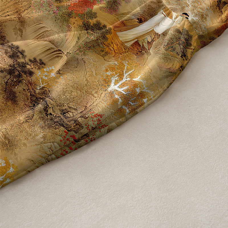 Buddha Stones Lässiges, orientalisches Sommerkleid für Damen mit Landschaftsmuster, ärmellos, Midi-Länge und Taschen - image 2