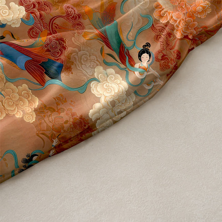 Buddha Stones Sommerliches, lässiges, ärmelloses Midikleid für Damen mit östlichem Wolkenmuster und Taschen - image 2
