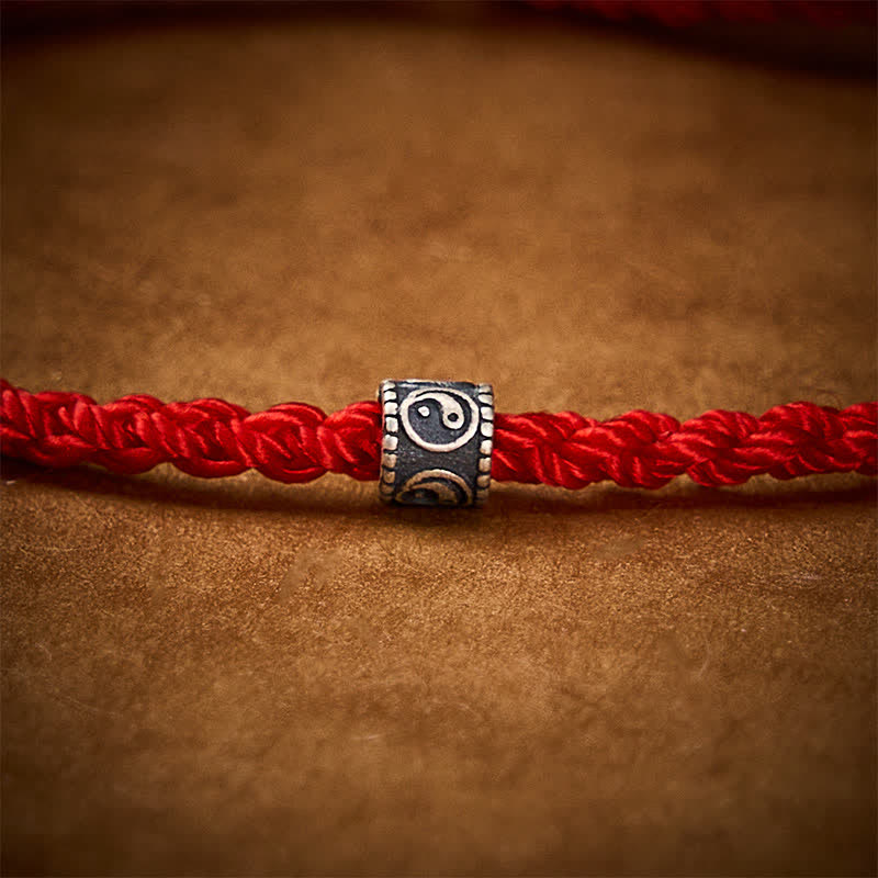 Buddha Stones Schwarzes und rotes, handgewebtes Armband mit Yin-Yang-Schutzsymbol – minimalistisch und elegant - image 10
