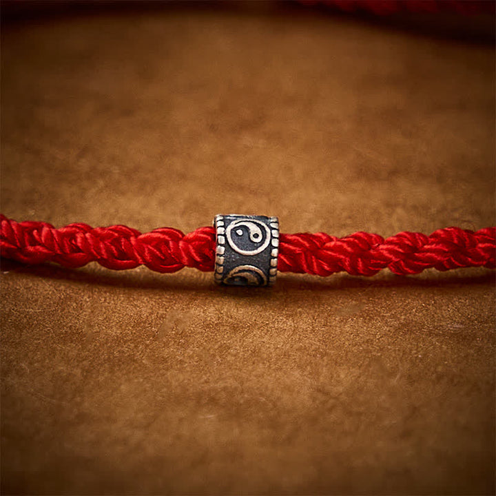 Buddha Stones Schwarzes und rotes, handgewebtes Armband mit Yin-Yang-Schutzsymbol – minimalistisch und elegant - image 10