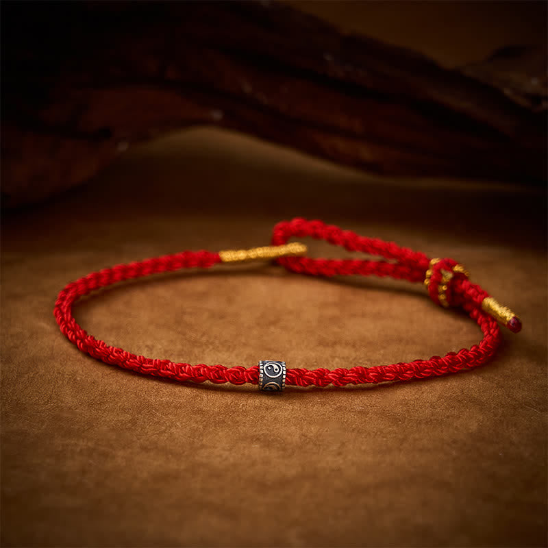 Buddha Stones Schwarzes und rotes, handgewebtes Armband mit Yin-Yang-Schutzsymbol – minimalistisch und elegant - image 9