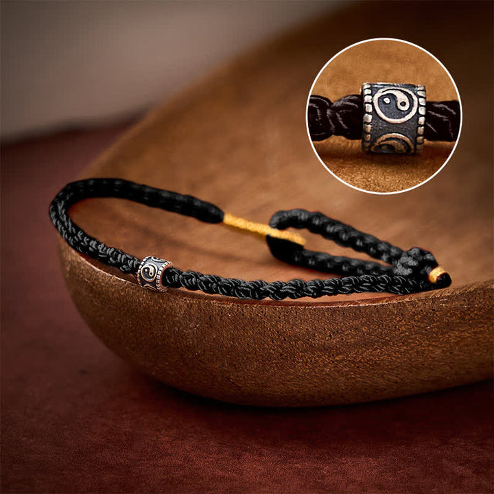 Buddha Stones Schwarzes und rotes, handgewebtes Armband mit Yin-Yang-Schutzsymbol – minimalistisch und elegant - Schwarz - Roter Faden (Schutz♥Glück) - image 11