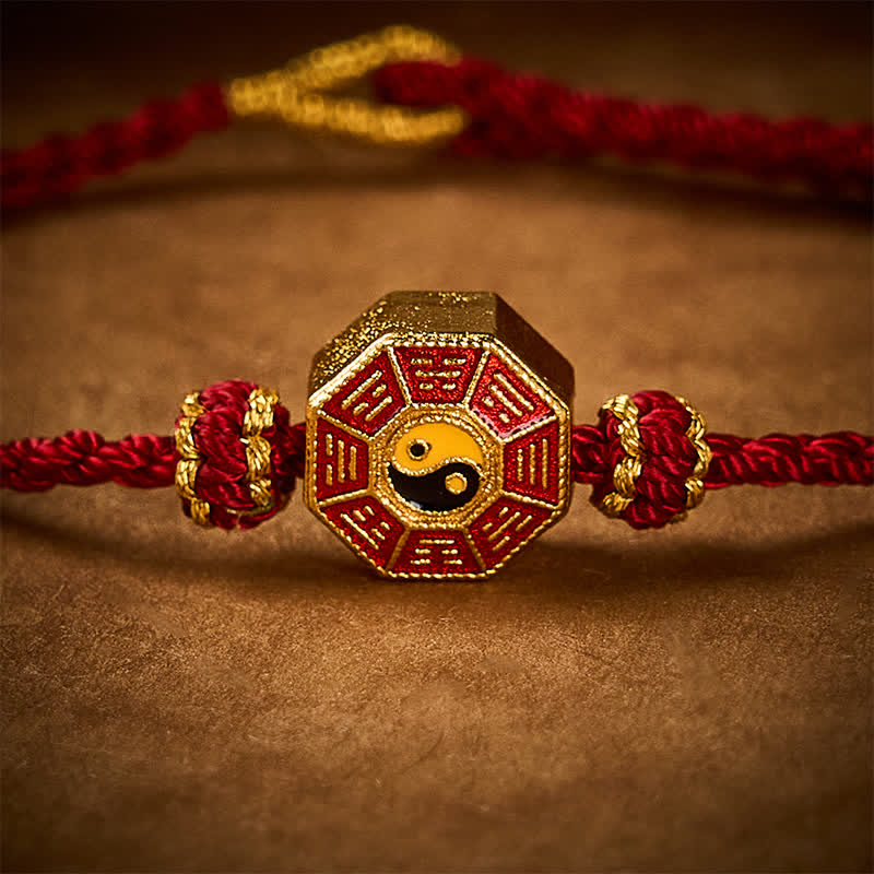 Buddha Stones Verstellbares Armband mit geflochtenem rotem Faden und Bagua-Motiv zum Schutz vor chinesischen Münzen - image 5