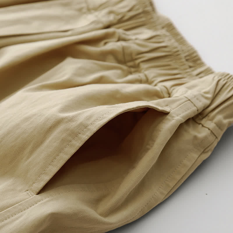 Buddha Stones Lässige, minimalistische, einfarbige Cropped-Hose für Damen – ideal für Frühling und Sommer – mit weitem Bein und Taschen - image 17