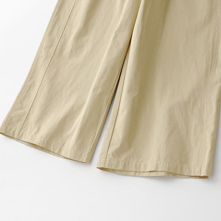 Buddha Stones Lässige, minimalistische, einfarbige Cropped-Hose für Damen – ideal für Frühling und Sommer – mit weitem Bein und Taschen - image 19