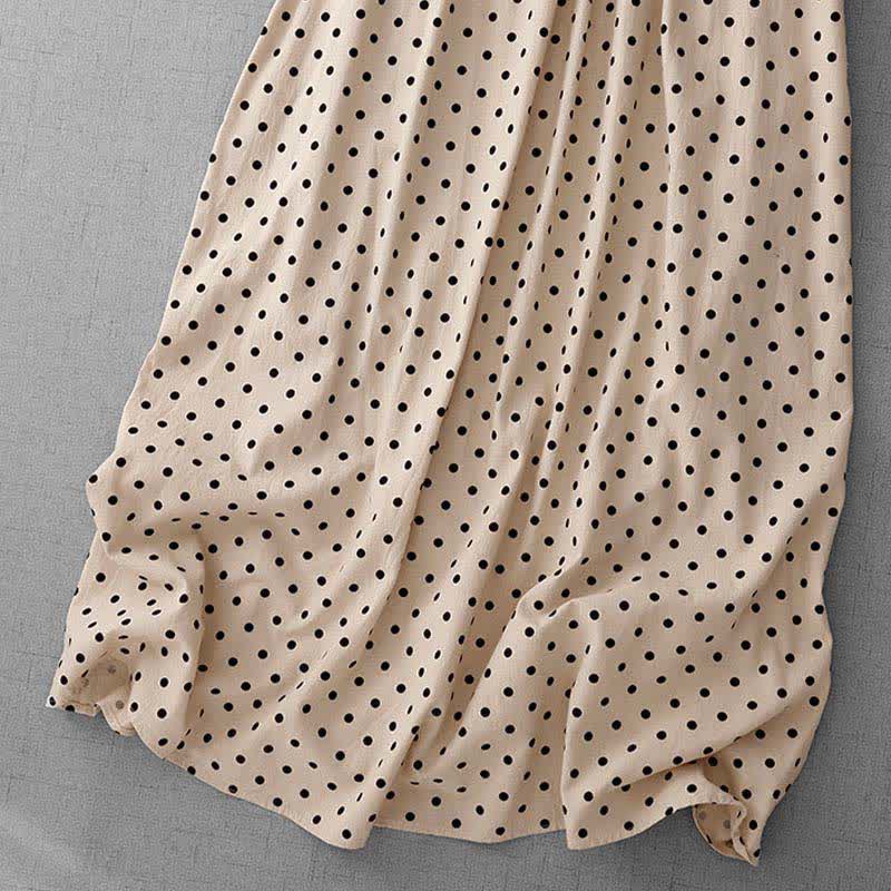 Buddha Stones Sommerliches, ärmelloses Damen-Sommerkleid im Vintage-Stil mit Polka-Dots - image 3