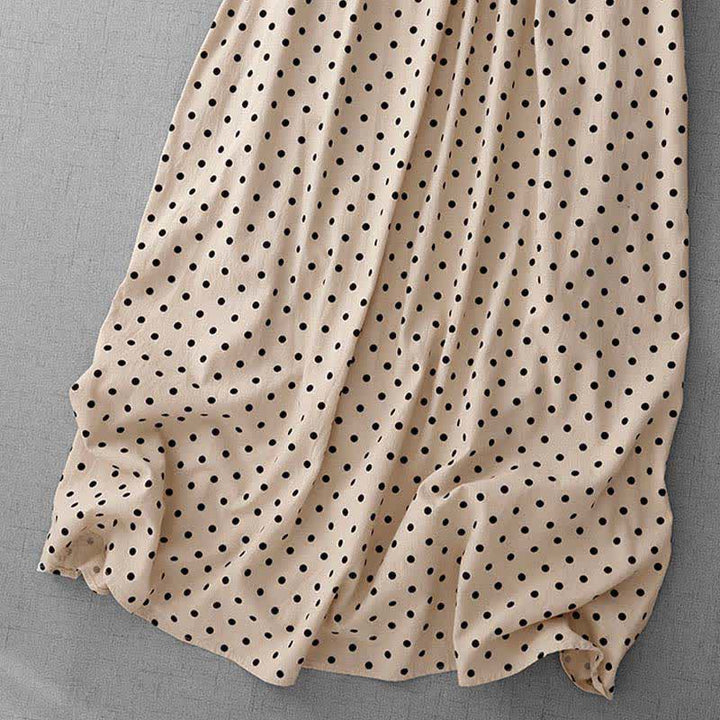 Buddha Stones Sommerliches, ärmelloses Damen-Sommerkleid im Vintage-Stil mit Polka-Dots - image 3