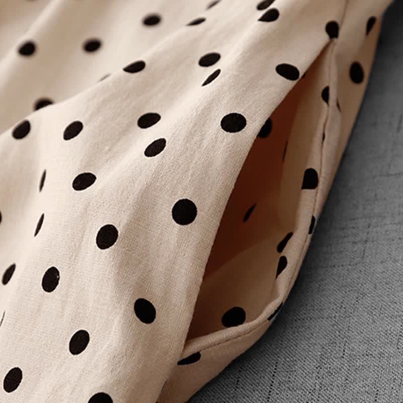 Buddha Stones Sommerliches, ärmelloses Damen-Sommerkleid im Vintage-Stil mit Polka-Dots - image 6
