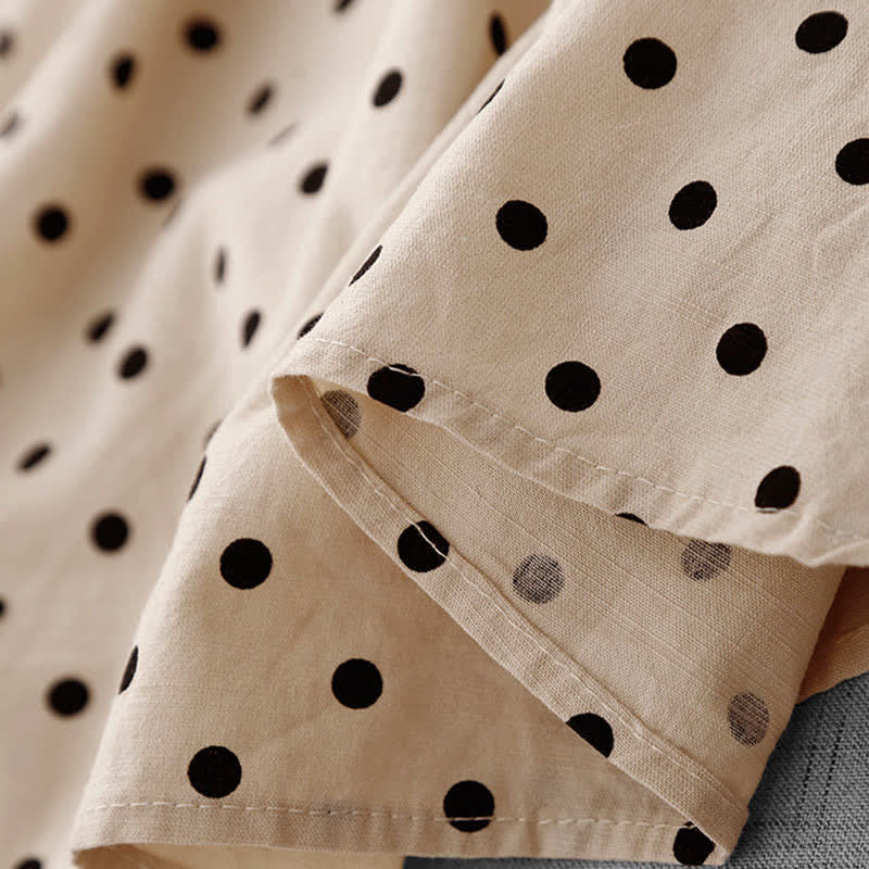 Buddha Stones Sommerliches, ärmelloses Damen-Sommerkleid im Vintage-Stil mit Polka-Dots - image 8