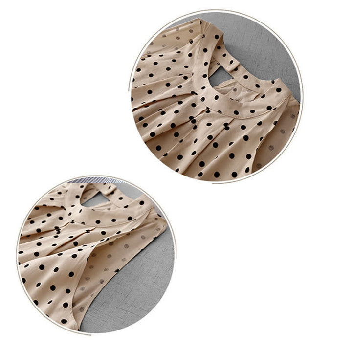 Buddha Stones Sommerliches, ärmelloses Damen-Sommerkleid im Vintage-Stil mit Polka-Dots - image 9