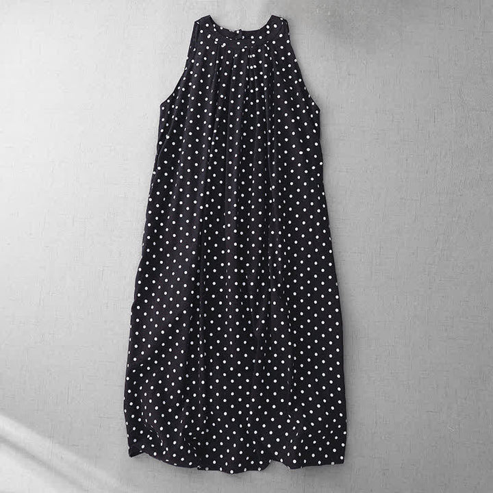 Buddha Stones Sommerliches, ärmelloses Damen-Sommerkleid im Vintage-Stil mit Polka-Dots - Schwarz - US14, UK/AU18, EU46 (2XL) - image 10