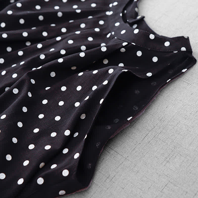 Buddha Stones Sommerliches, ärmelloses Damen-Sommerkleid im Vintage-Stil mit Polka-Dots - image 13