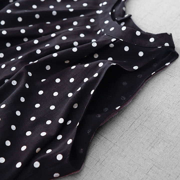 Buddha Stones Sommerliches, ärmelloses Damen-Sommerkleid im Vintage-Stil mit Polka-Dots - image 13