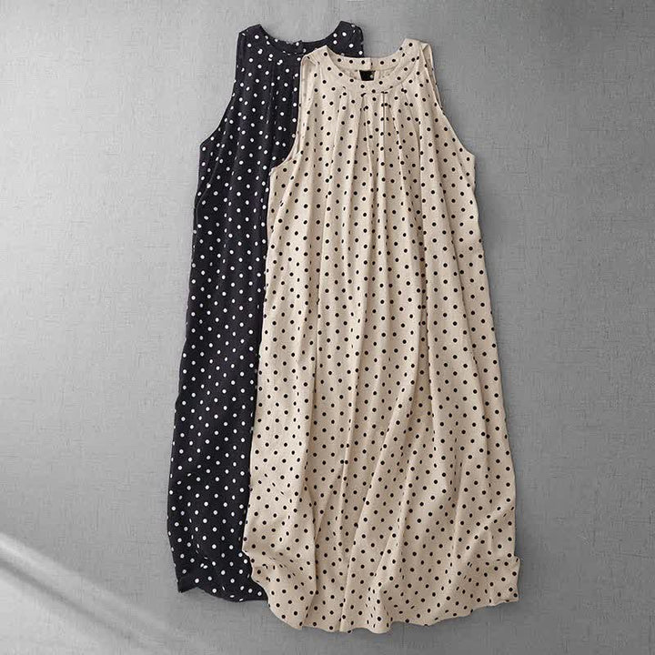Buddha Stones Sommerliches, ärmelloses Damen-Sommerkleid im Vintage-Stil mit Polka-Dots - image 16