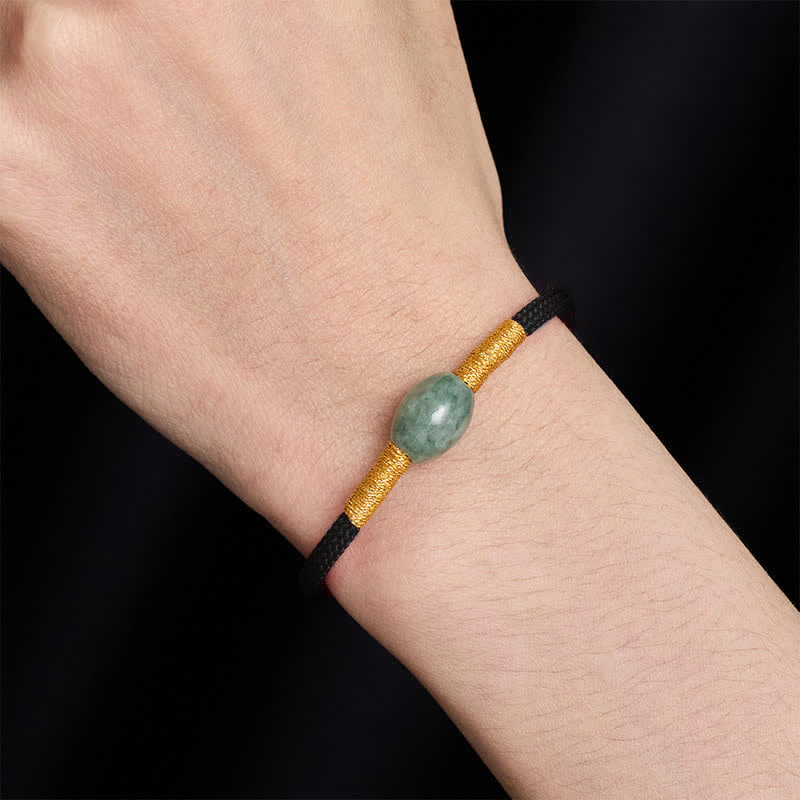 Buddha Stones Jadeperlen-Armband mit roter Schnur - image 9