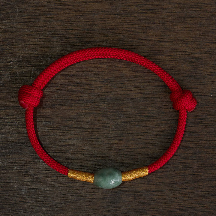 Buddha Stones Jadeperlen-Armband mit roter Schnur - image 4