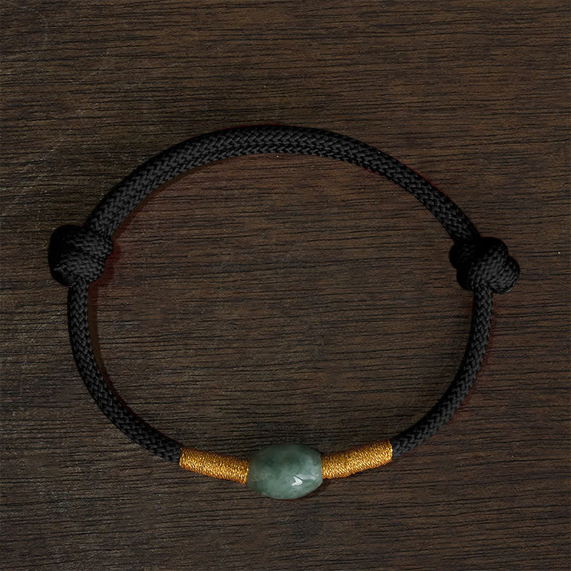 Buddha Stones Jadeperlen-Armband mit roter Schnur - Schwarze Schnur - image 8