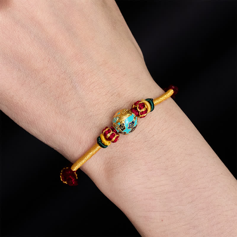 Buddha Stones Kupferdrachenperlen-Armband mit roter Schnur, starkes geflochtenes Armband - image 14