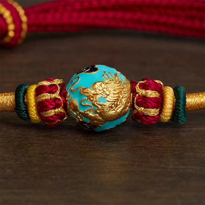 Buddha Stones Kupferdrachenperlen-Armband mit roter Schnur, starkes geflochtenes Armband - image 15